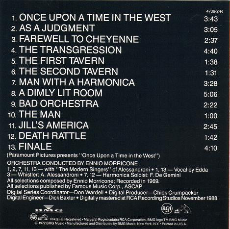 Ennio Morricone : Once Upon A Time In The West - The Original Soundtrack Recording (CD, Album, RE, RM)