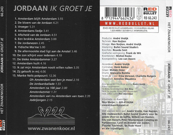 Het Zwanenkoor : Jordaan Ik Groet Je (CD, Album)