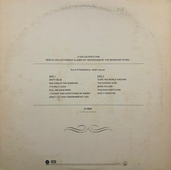 Ella Fitzgerald : Misty Blue (LP, Album, RE, Los)
