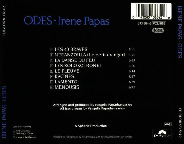 Irene Papas : Odes (CD, Album, RE, RP)