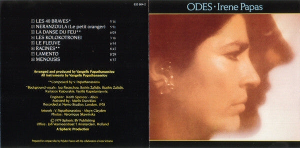Irene Papas : Odes (CD, Album, RE, RP)