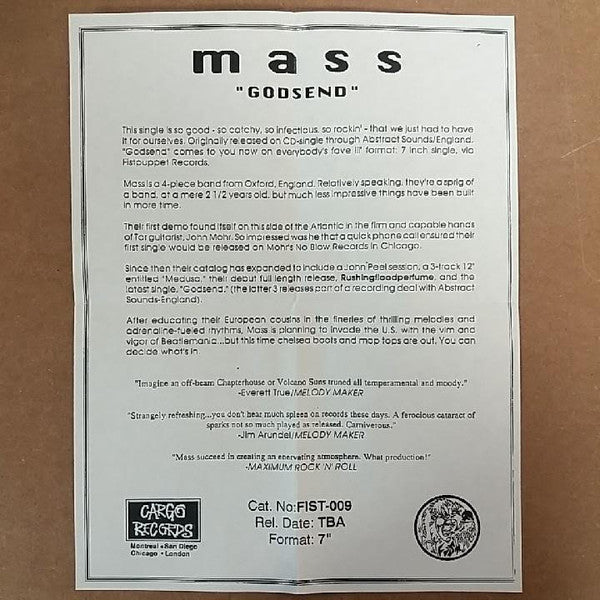 Mass (13) : Godsend (7", Red)