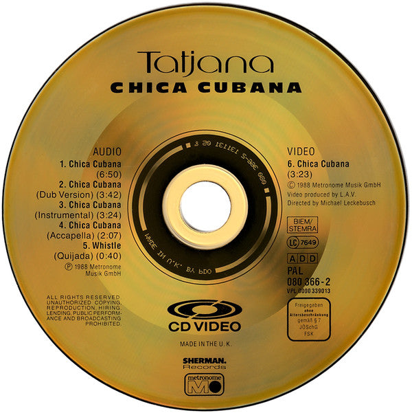 Tatjana : Chica Cubana (CDV, 5", Single, PAL)
