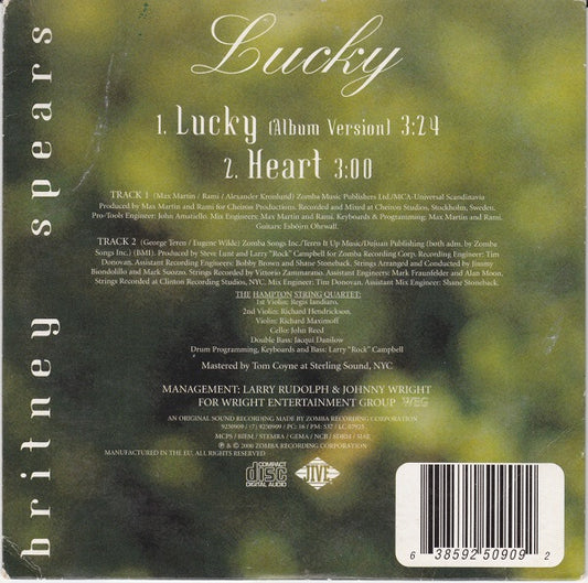 Britney Spears : Lucky (CD, Single, Car)