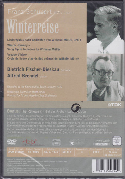 Franz Schubert - Dietrich Fischer-Dieskau, Alfred Brendel : Winterreise = Winter Journey = Voyage D 'Hiver (DVD-V, NTSC, Reg)