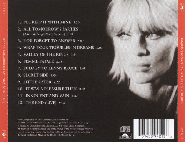 Nico (3) : Innocent & Vain - An Introduction To Nico (CD, Comp, RM)