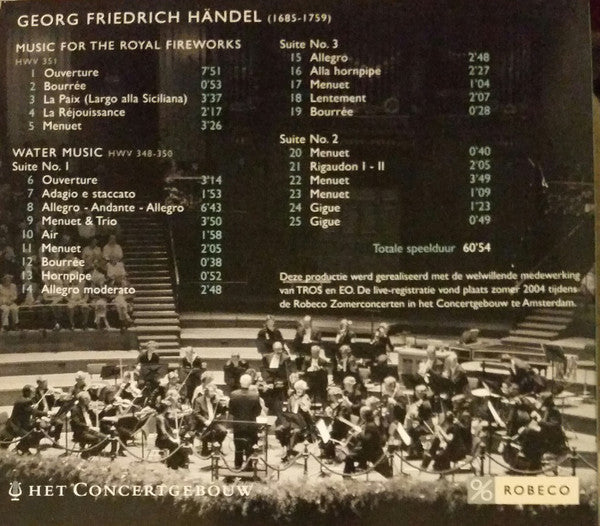 Ton Koopman, Georg Friedrich Händel, Radio Kamerorkest : Robeco Zomer Concerten (CD)