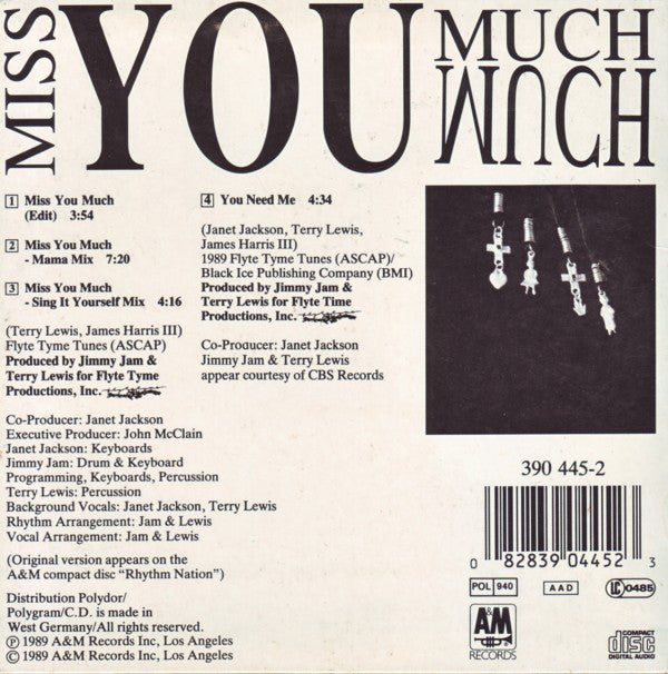 Janet Jackson : Miss You Much (CD, Maxi, Car)