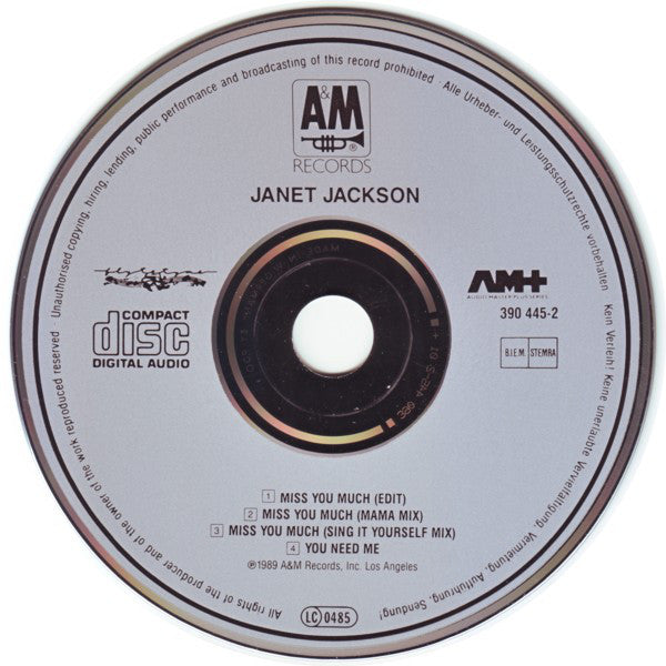 Janet Jackson : Miss You Much (CD, Maxi, Car)