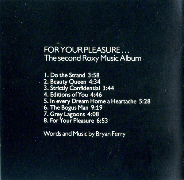 Roxy Music : For Your Pleasure (CD, Album, RE, PDO)