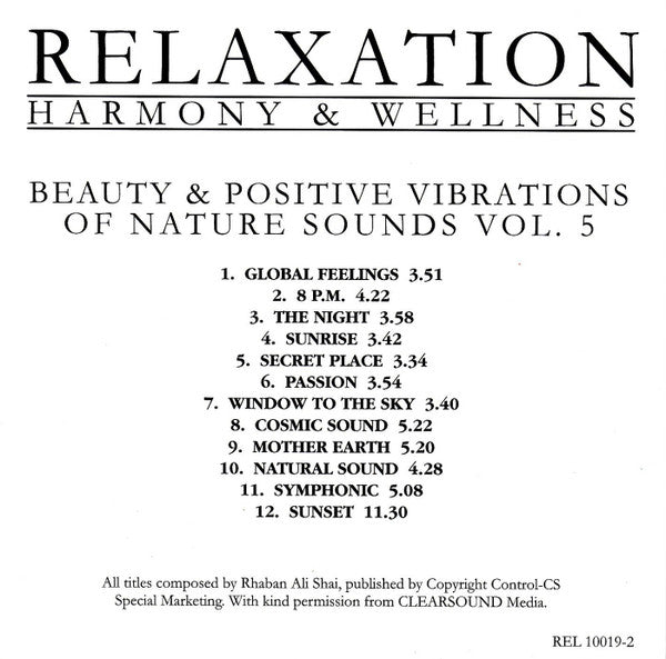 Rhaban Ali Shai : Beauty & Positive Vibrations Of Nature Sounds Vol. 5 (CD, Album)