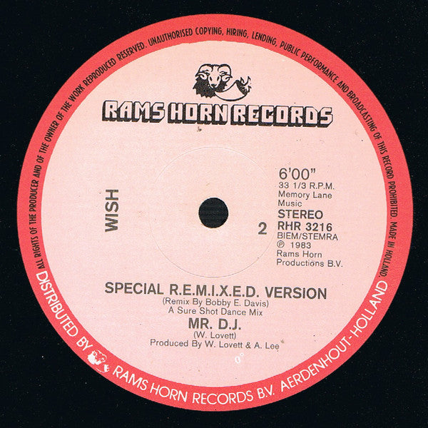 Wish (2) : Mr. D.J. (12")