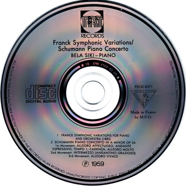 César Franck / Robert Schumann • Bela Siki, Sir Eugene Goossens, Pro Arte Orchestra : Symphonic Variations / Piano Concerto  (CD, Album, RM)