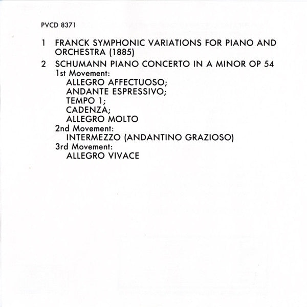 César Franck / Robert Schumann • Bela Siki, Sir Eugene Goossens, Pro Arte Orchestra : Symphonic Variations / Piano Concerto  (CD, Album, RM)