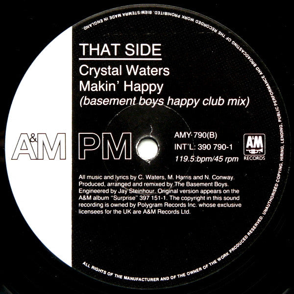 Crystal Waters : Makin' Happy (12")