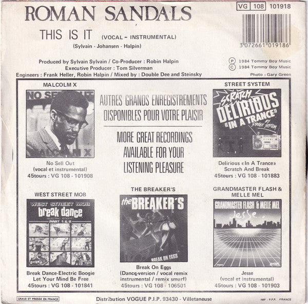 Roman Sandals : This Is It (7", Single)