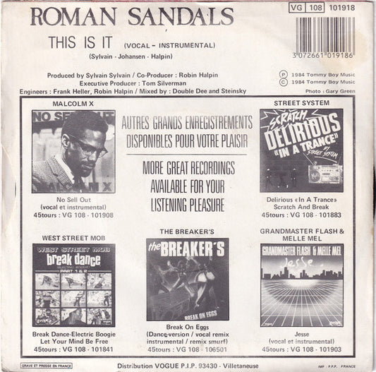 Roman Sandals : This Is It (7", Single)