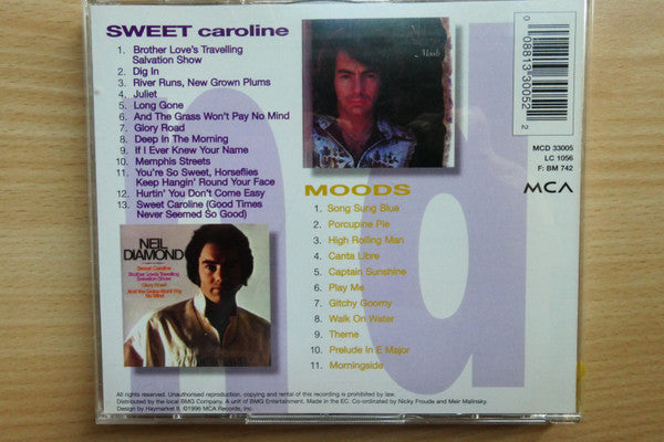 Neil Diamond : Sweet Caroline / Moods (2xCD, Album, RE + Box, Comp)