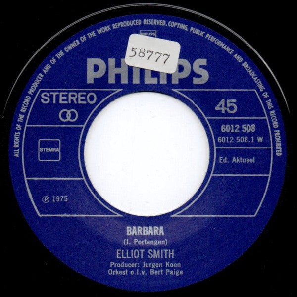 Elliot Smith (5) : Barbara (7", Single)