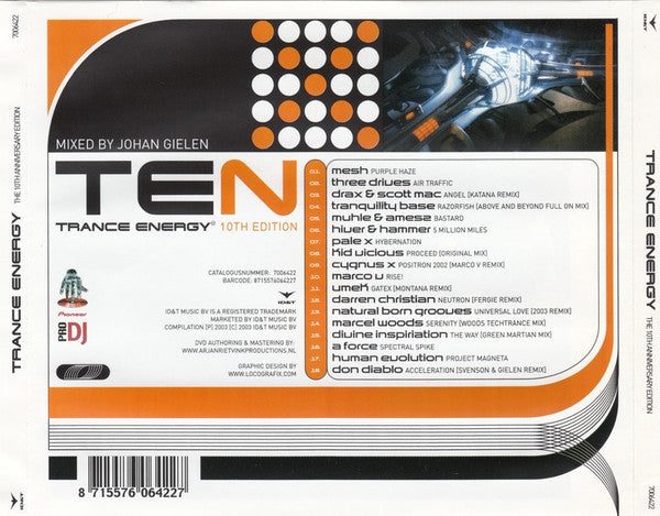 Johan Gielen : Trance Energy 2003 - The 10th Anniversary Edition (CD, Mixed + DVD, Comp)