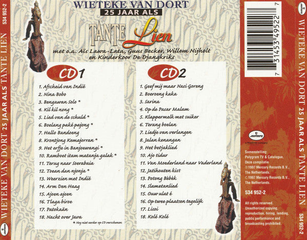 Wieteke van Dort : 25 Jaar Als Tante Lien (Jubileum CD) (2xCD, Comp, RE)
