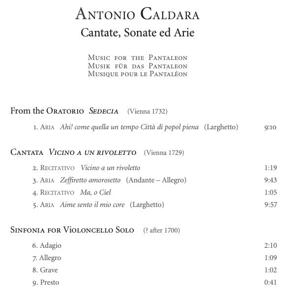 Antonio Caldara, La Gioia Armonica, Jürgen Banholzer, Margit Übellacker, Emilia Gliozzi : Cantate, Sonate Ed Arie (CD, Album, Tri)