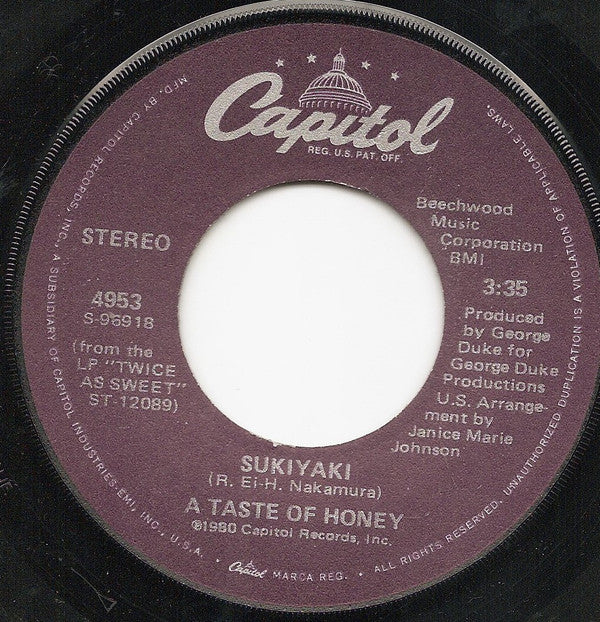 A Taste Of Honey : Sukiyaki (7", Win)