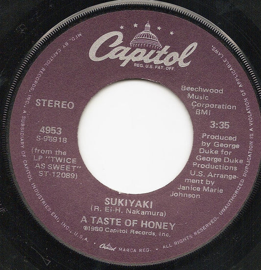 A Taste Of Honey : Sukiyaki (7", Win)