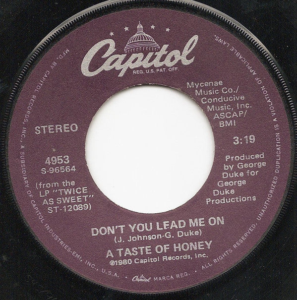 A Taste Of Honey : Sukiyaki (7", Win)