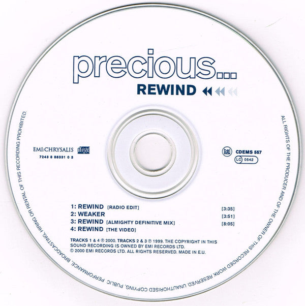 Precious (2) : Rewind (CD, Single, Enh, CD1)