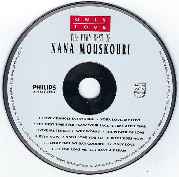 Nana Mouskouri : Only Love (The Very Best Of Nana Mouskouri) (CD, Comp, RE)