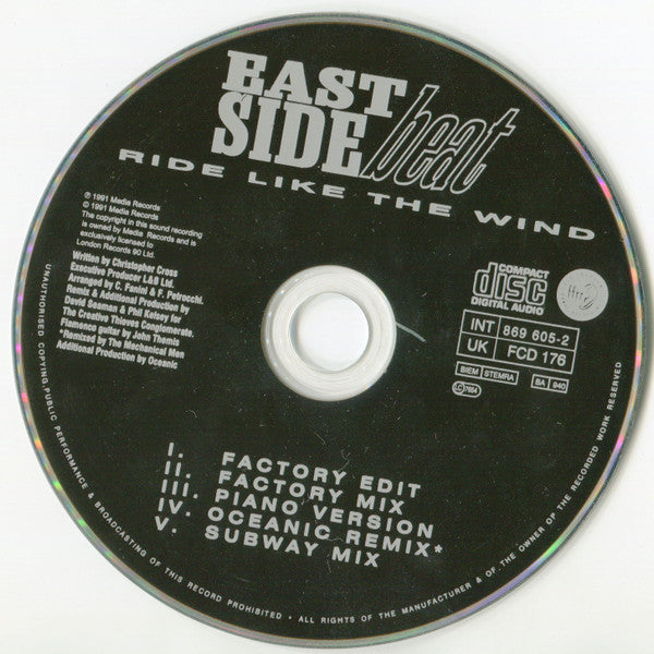 East Side Beat : Ride Like The Wind (CD, Single)