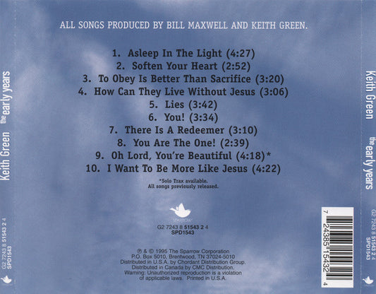 Keith Green (2) : The Early Years (CD, Comp)