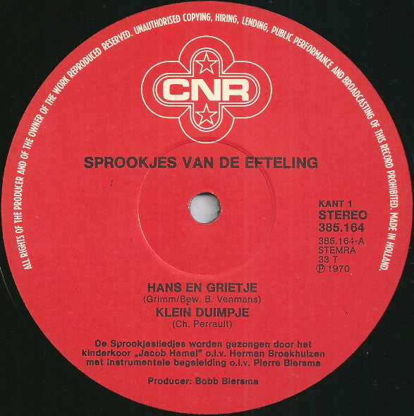 Various : Sprookjes Van De Efteling - Deel 2 (LP, Album, RE, Red)