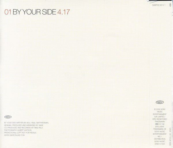 Sade : By Your Side (CD, Single, Promo)