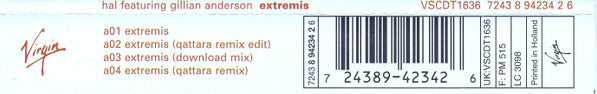Hal (2) Featuring Gillian Anderson : Extremis (CD, Single)