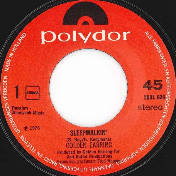 Golden Earring : Sleepwalkin' (7", Single)