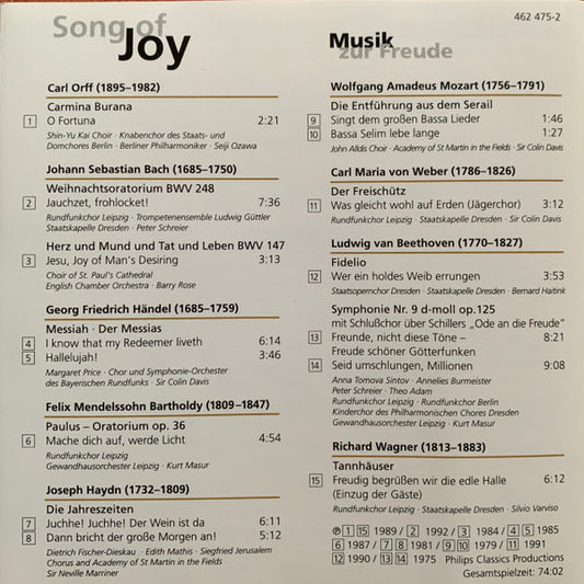 Various : Song Of Joy (CD, Comp)
