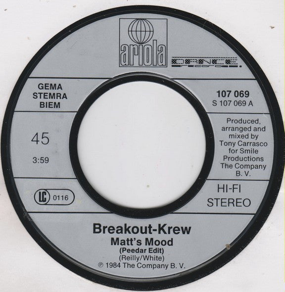 The Breekout Krew : Matt's Mood (Peedar Edit) (7", Single)