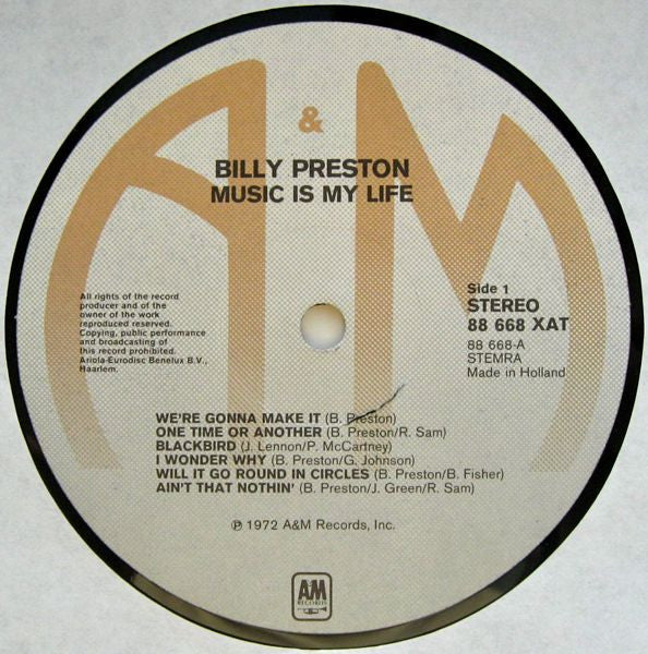 Billy Preston : Music Is My Life (LP, Album, RE)