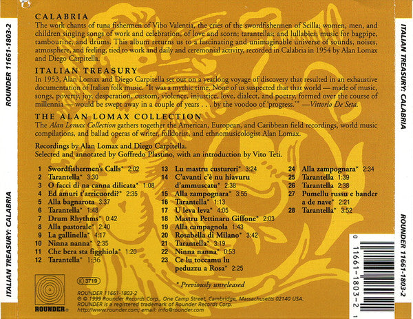 Various : Italian Treasury: Calabria (CD, Album)