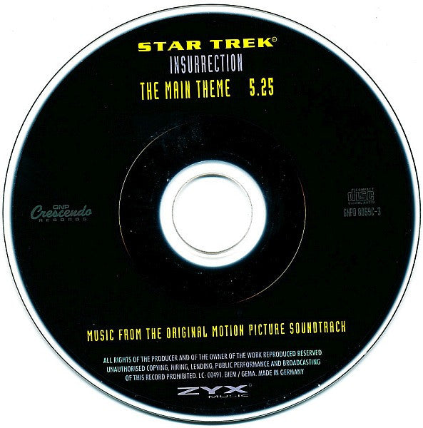 Jerry Goldsmith : Star Trek Insurrection Soundtrack The Main Theme (CD, Mini, Single)