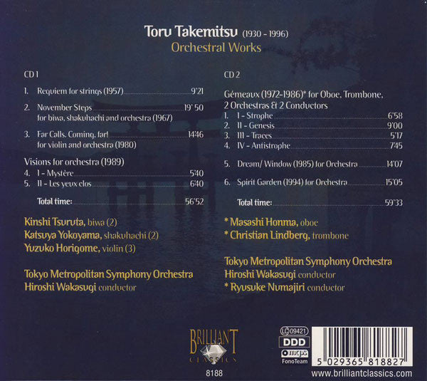 Toru Takemitsu : Spirit Garden - Orchestral Works (2xCD, Dig)