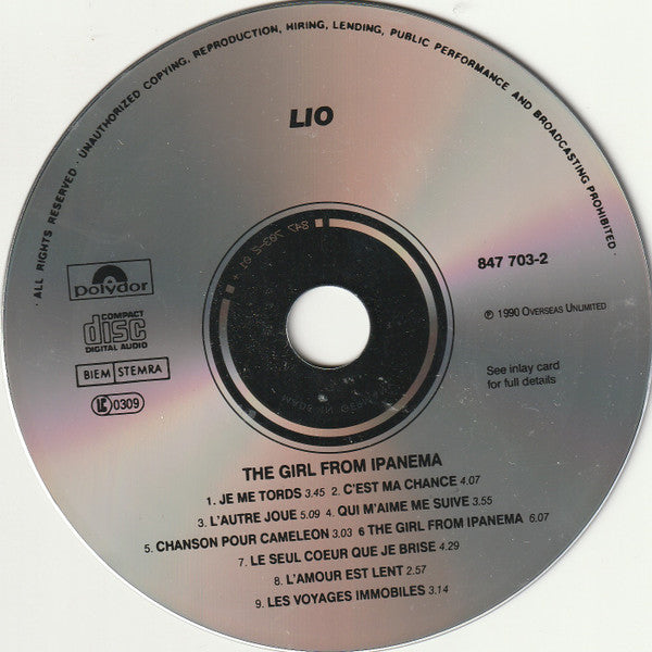 Lio : Des Fleurs Pour Un Caméléon (The Girl From Ipanema) (CD, Album)