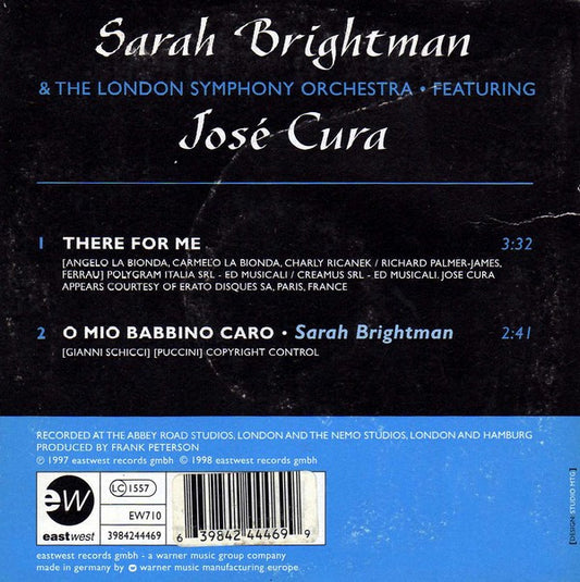 Sarah Brightman & London Symphony Orchestra Featuring José Cura : There For Me (CD, Single)