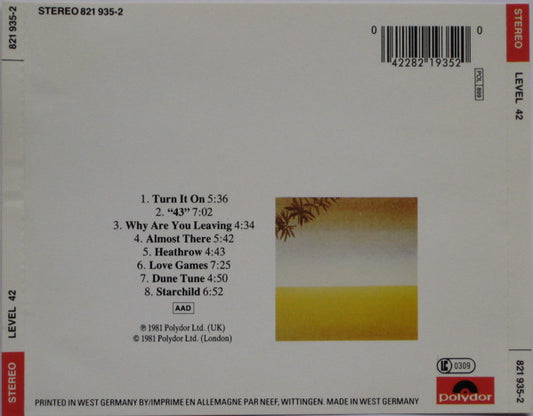 Level 42 : Level 42 (CD, Album, RE)