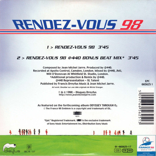 Jean-Michel Jarre & Apollo 440 : Rendez-Vous 98 (CD, Single)