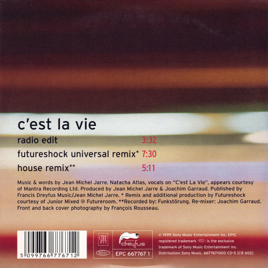 Jean-Michel Jarre : C'Est La Vie (CD, Single, Car)