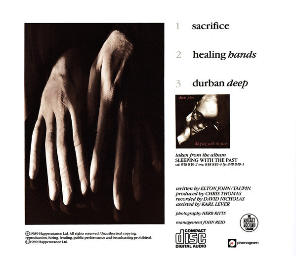 Elton John : Sacrifice / Healing Hands (CD, Single, RE)