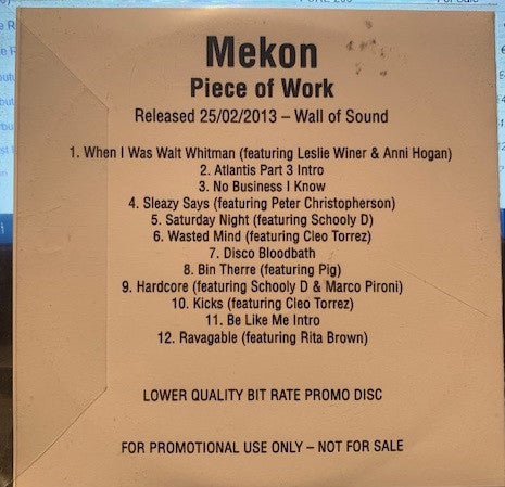 Mekon : Piece Of Work (CDr, Album, Promo)